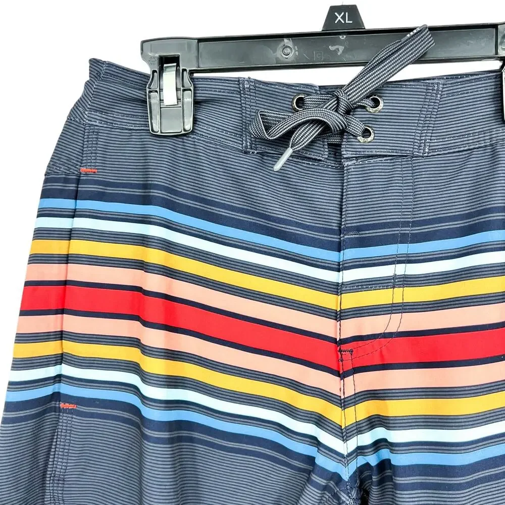 SAXX Betawave 2n1 Swim Board Shorts Size 28 Blue Stripe 7